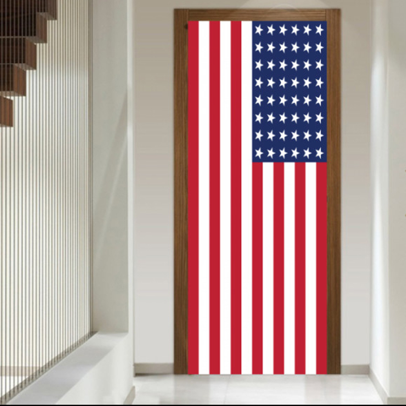 Αυτοκόλλητο πόρτας με Πόλεις με σημαία της Αμερικής